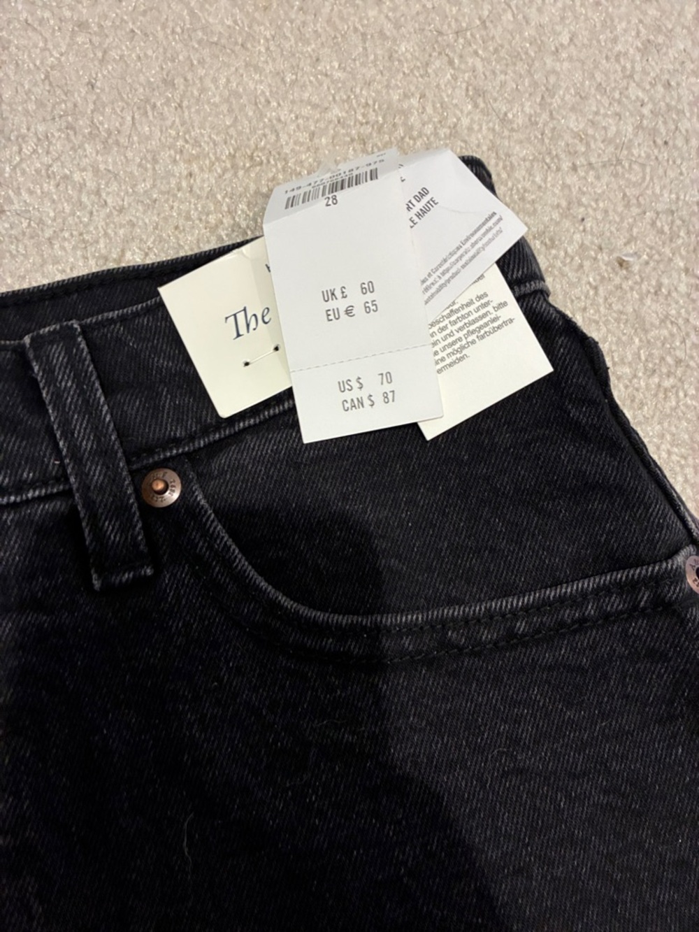 Women’s Abercrombie & Fitch Black denim High-Rise Dad Shorts size 28 - Picture 4 of 6